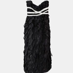 Danes Black and White Ruffle Gown